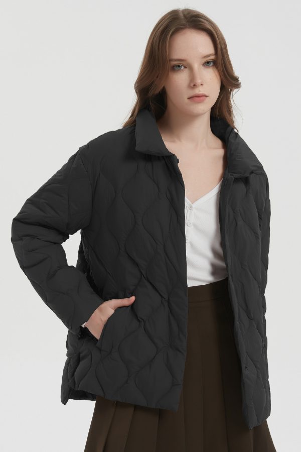 Oversized Down Puffer Jacket Lightweight Quilted - Image 11