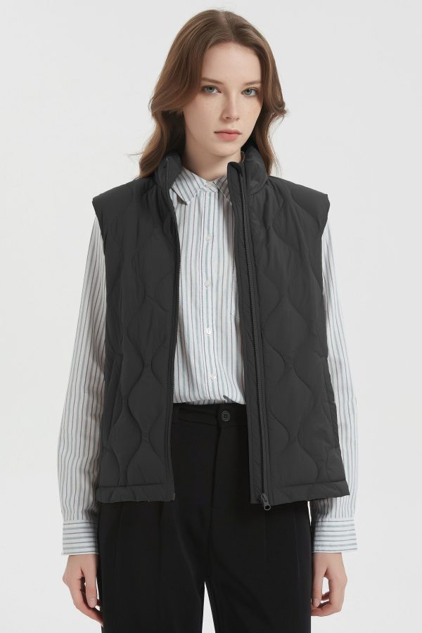 Cropped Down Puffer Vest Zip Up Lightweight - Image 11