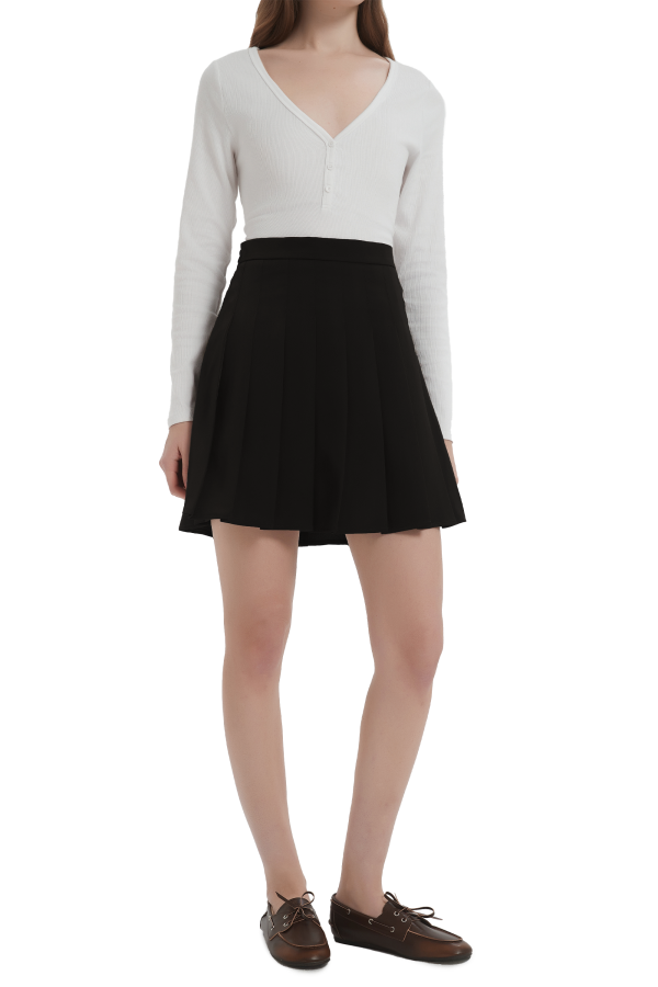 High Waisted Skirts A Line Pleated Skirt - Image 22