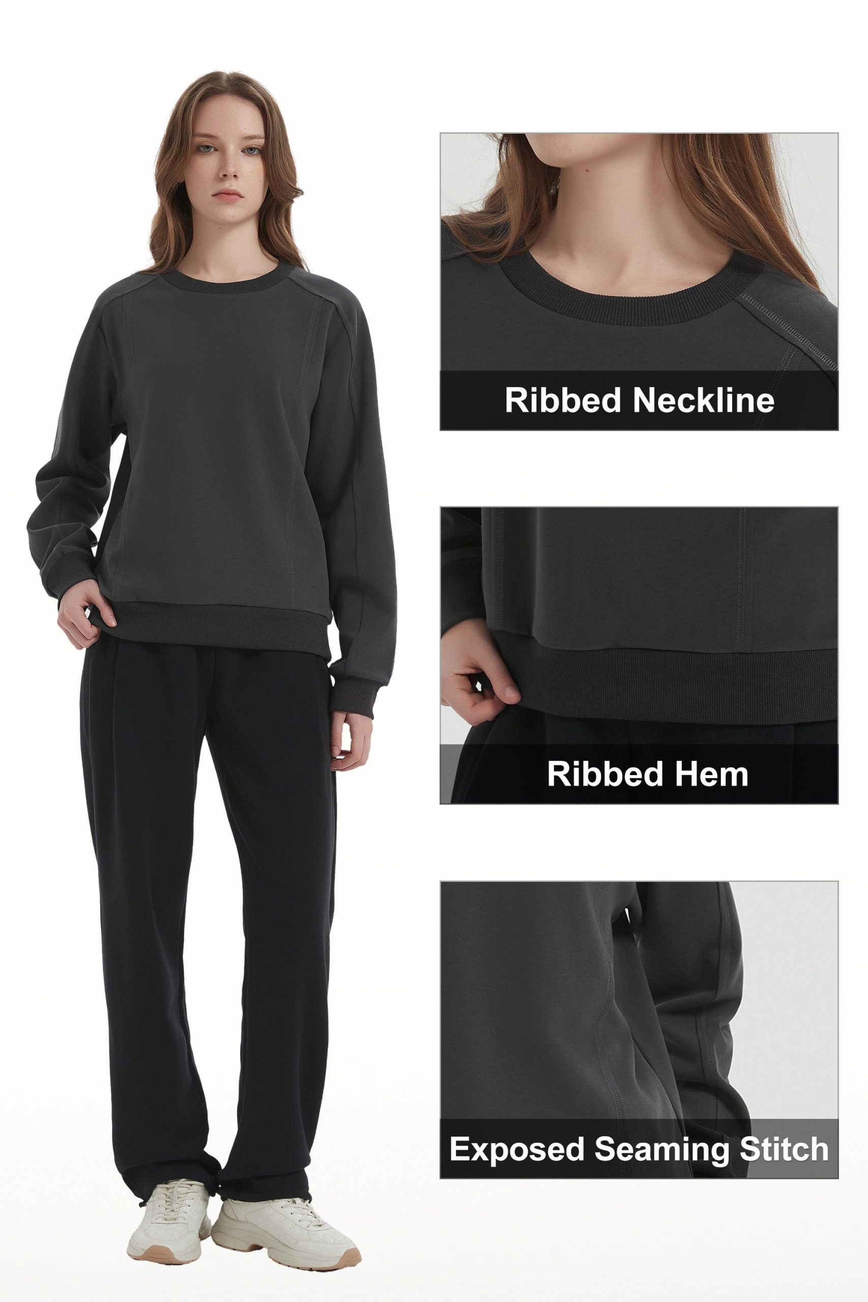 Casual Crewneck Sweatshirts Long Sleeve - Image 7