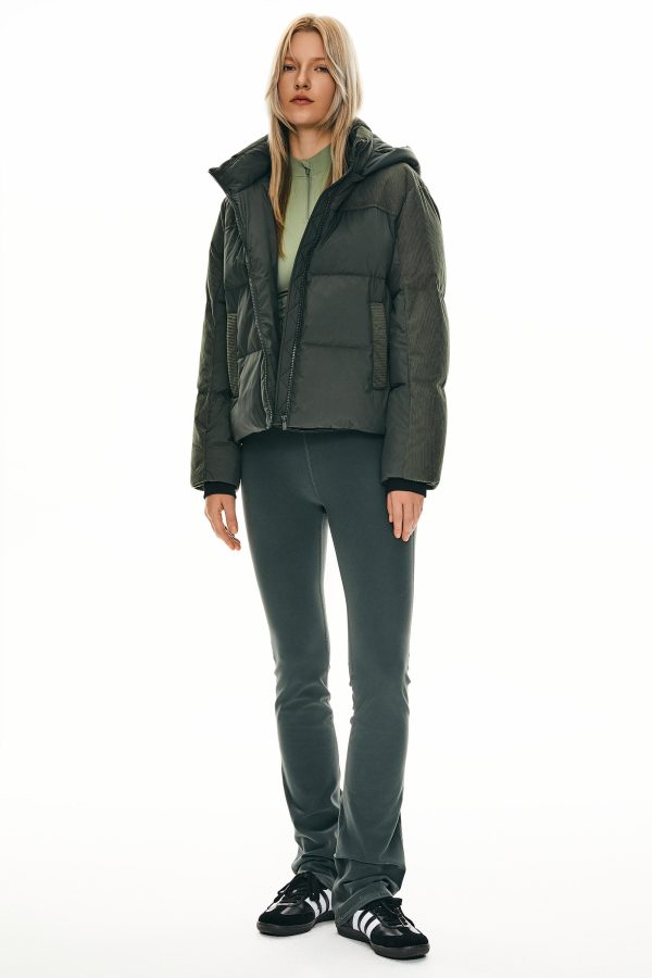 Cropped Down Puffer Jacket Winter Hooded - Image 16