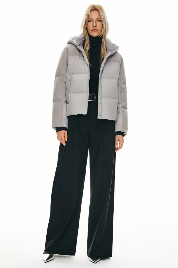 Cropped Down Puffer Jacket Winter Hooded - Image 7