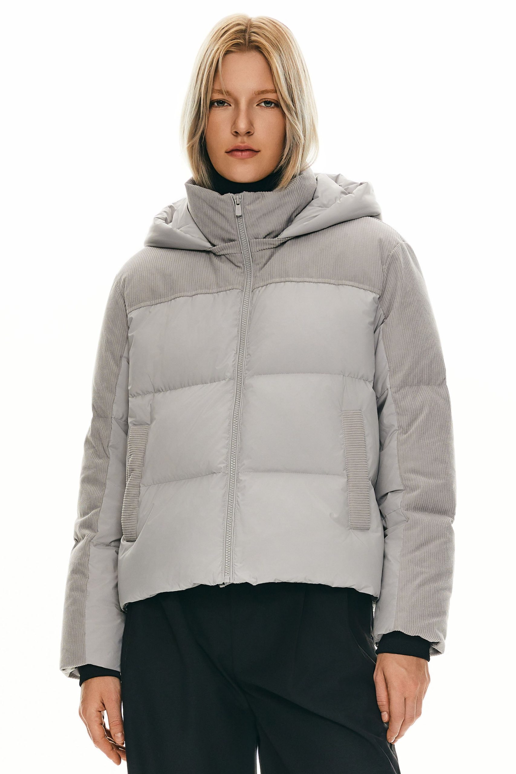 Cropped Down Puffer Jacket Winter Hooded - Image 8