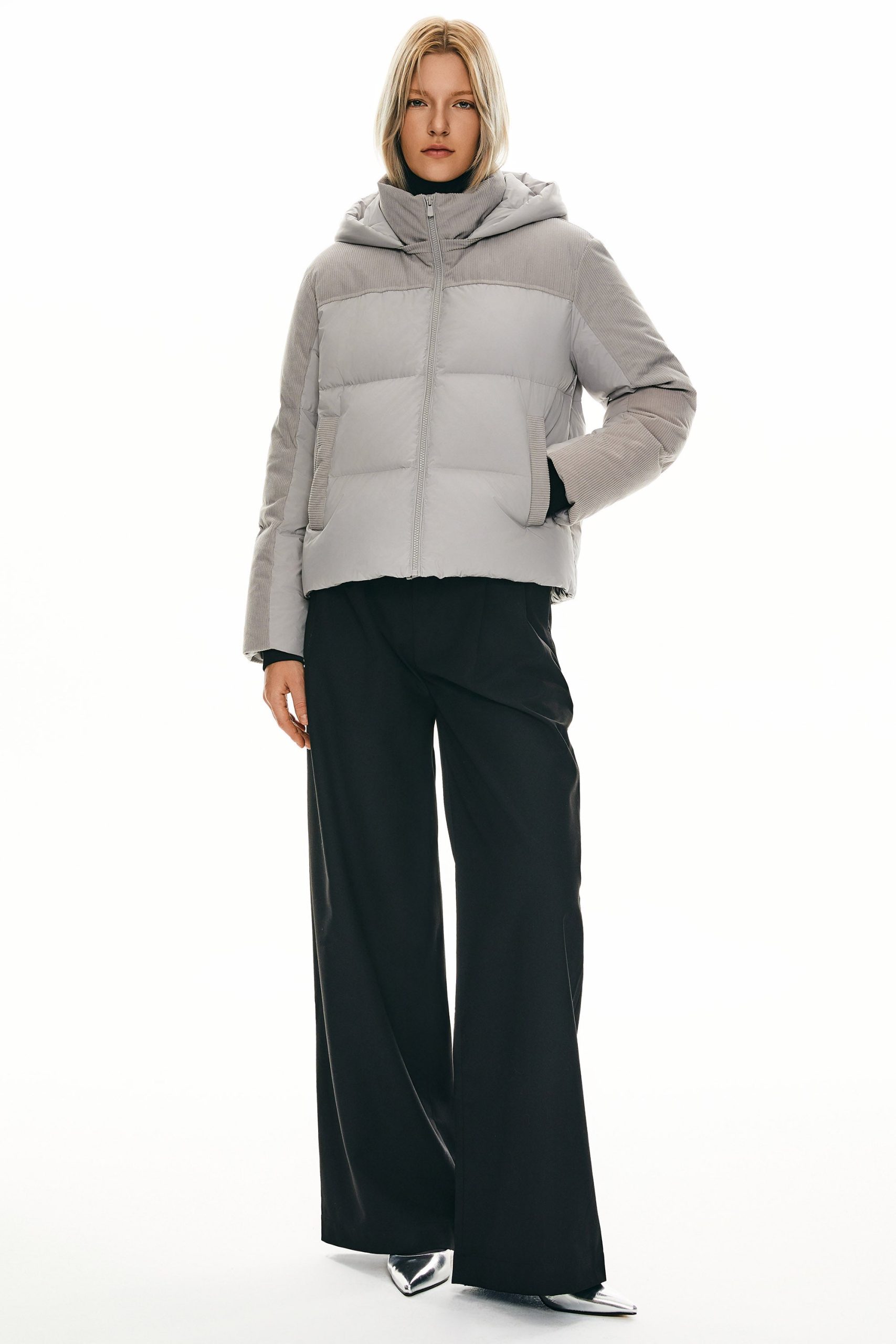 Cropped Down Puffer Jacket Winter Hooded - Image 10