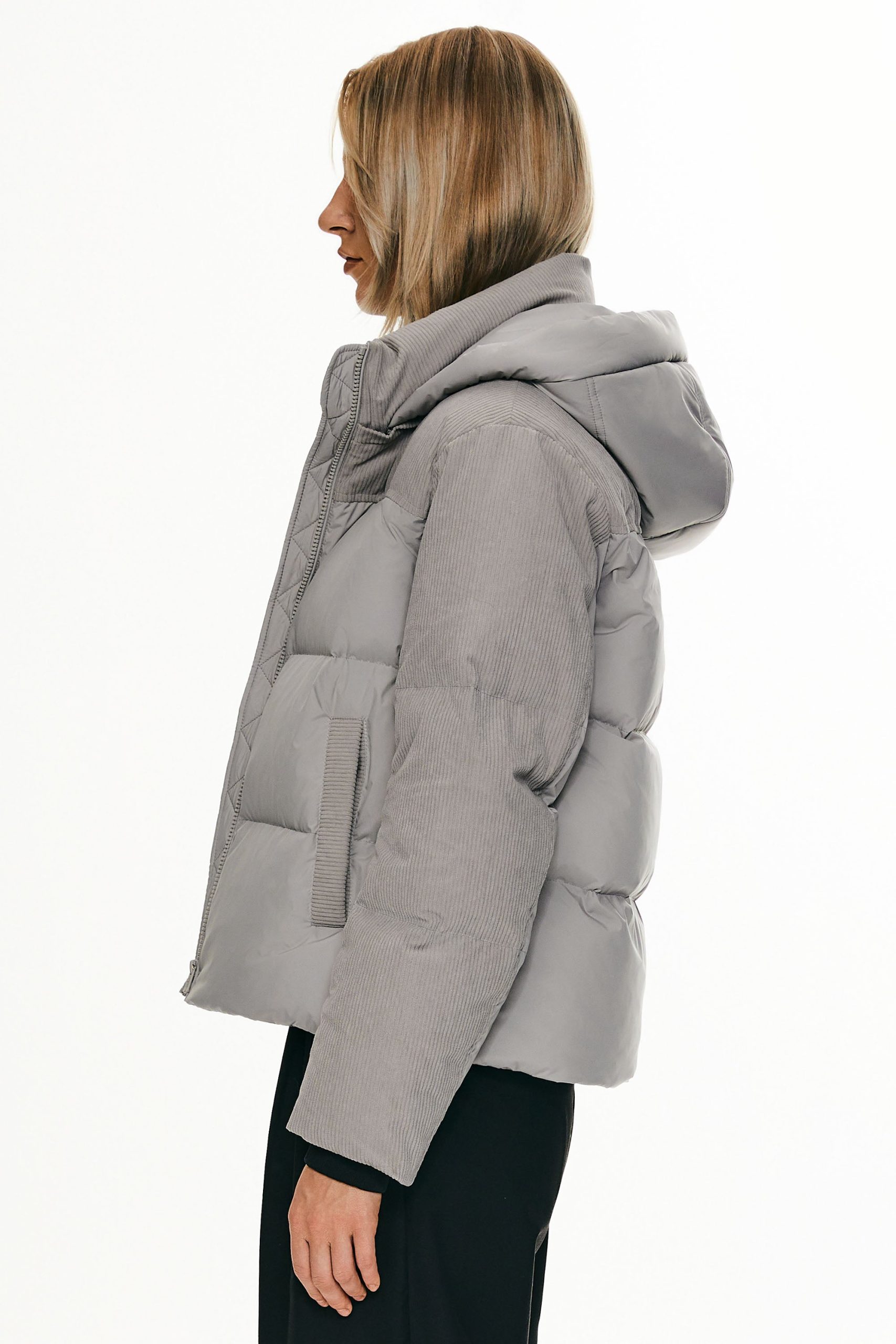 Cropped Down Puffer Jacket Winter Hooded - Image 12