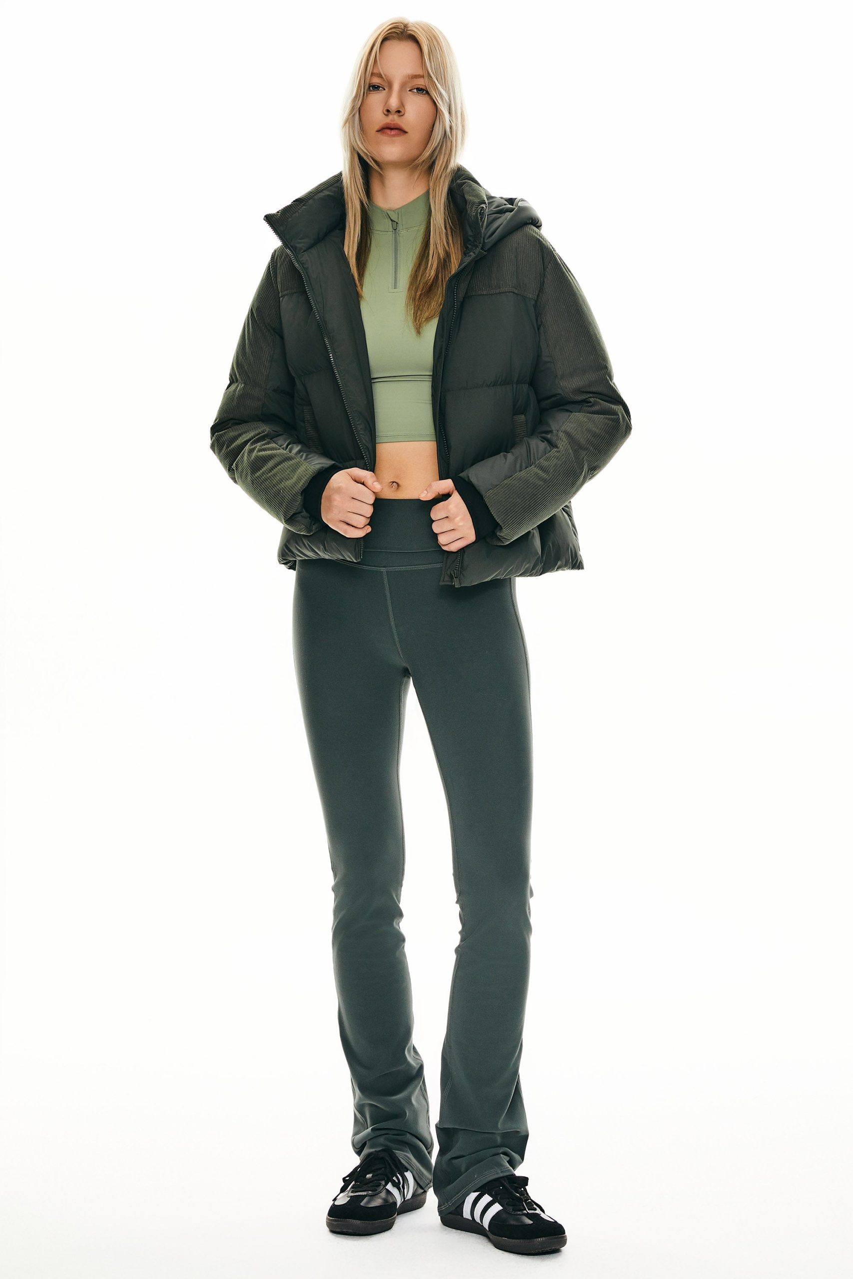 Cropped Down Puffer Jacket Winter Hooded - Image 18