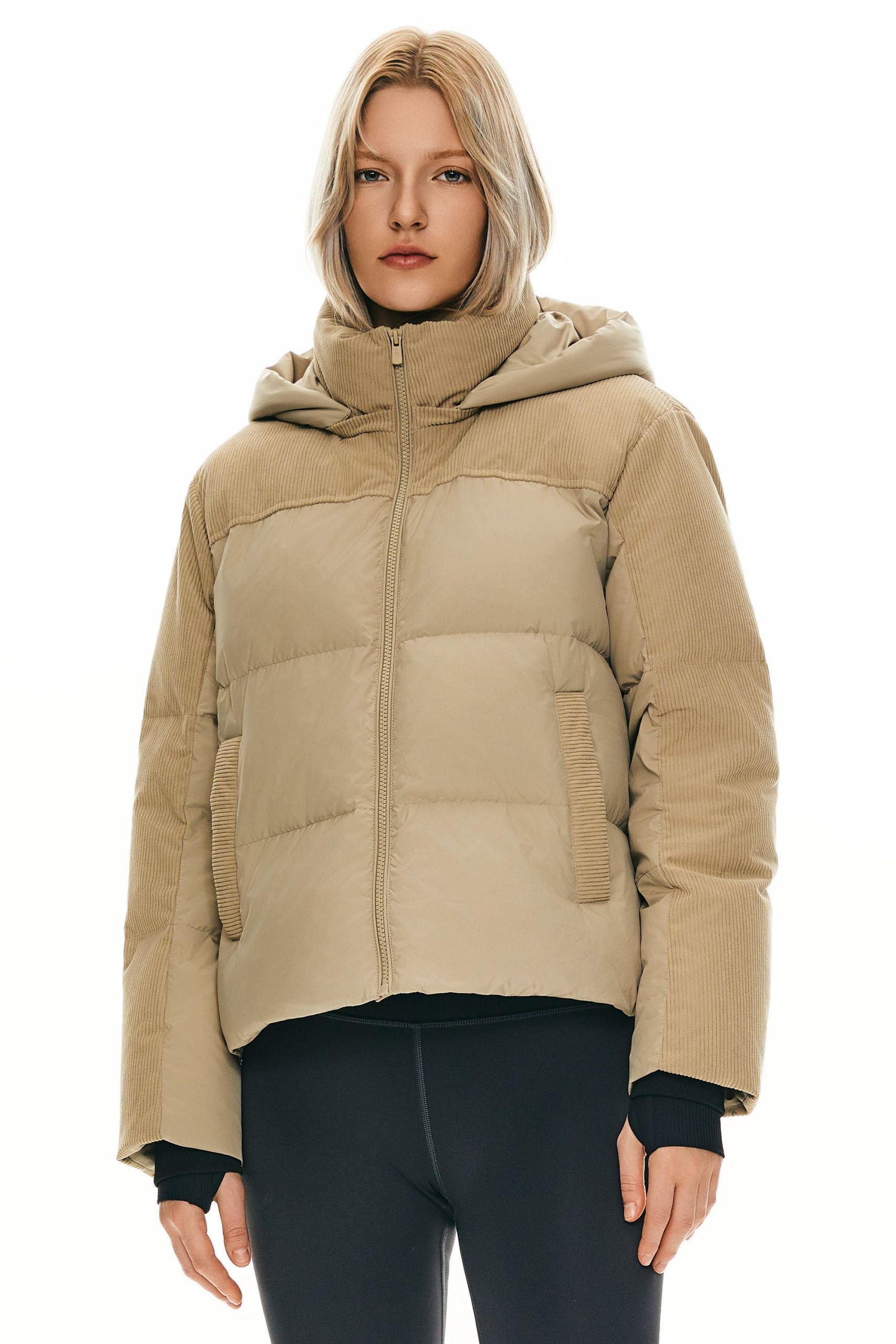 Cropped Down Puffer Jacket Winter Hooded - Image 2