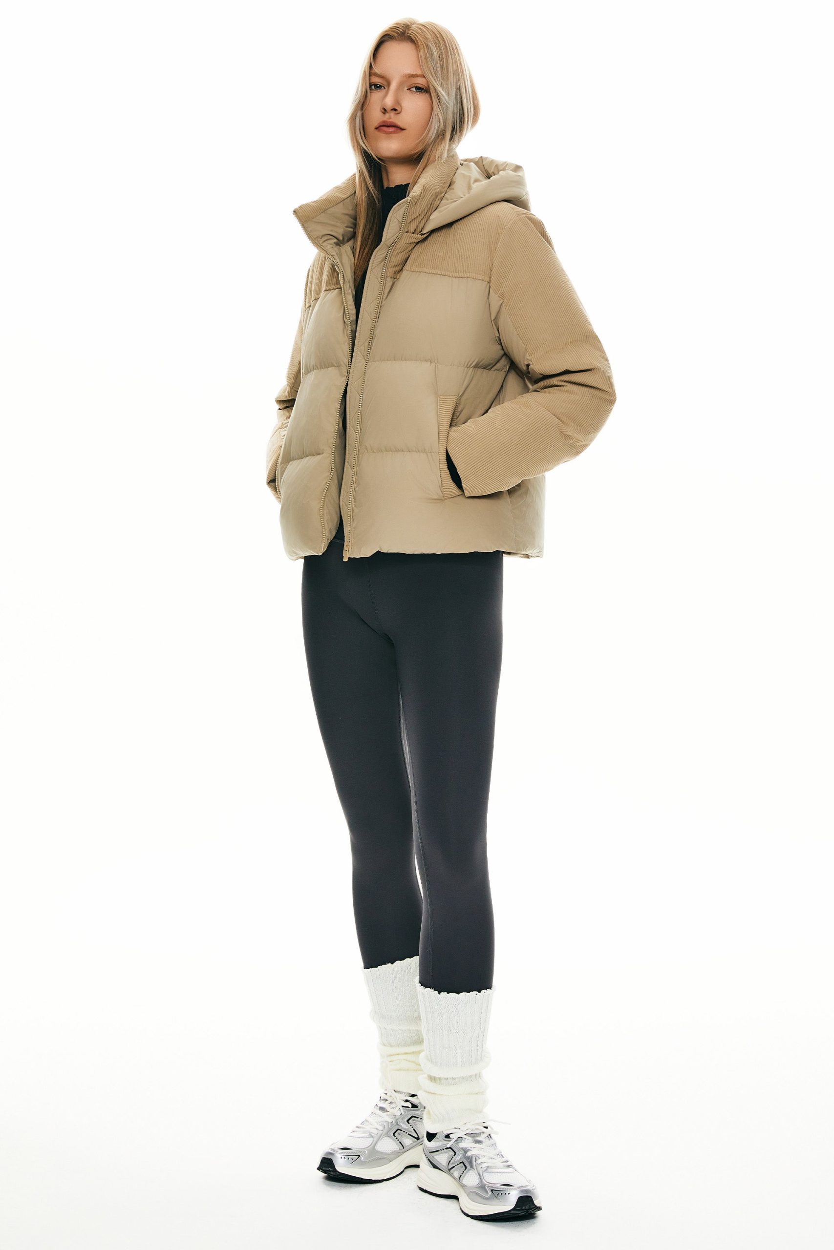 Cropped Down Puffer Jacket Winter Hooded - Image 4