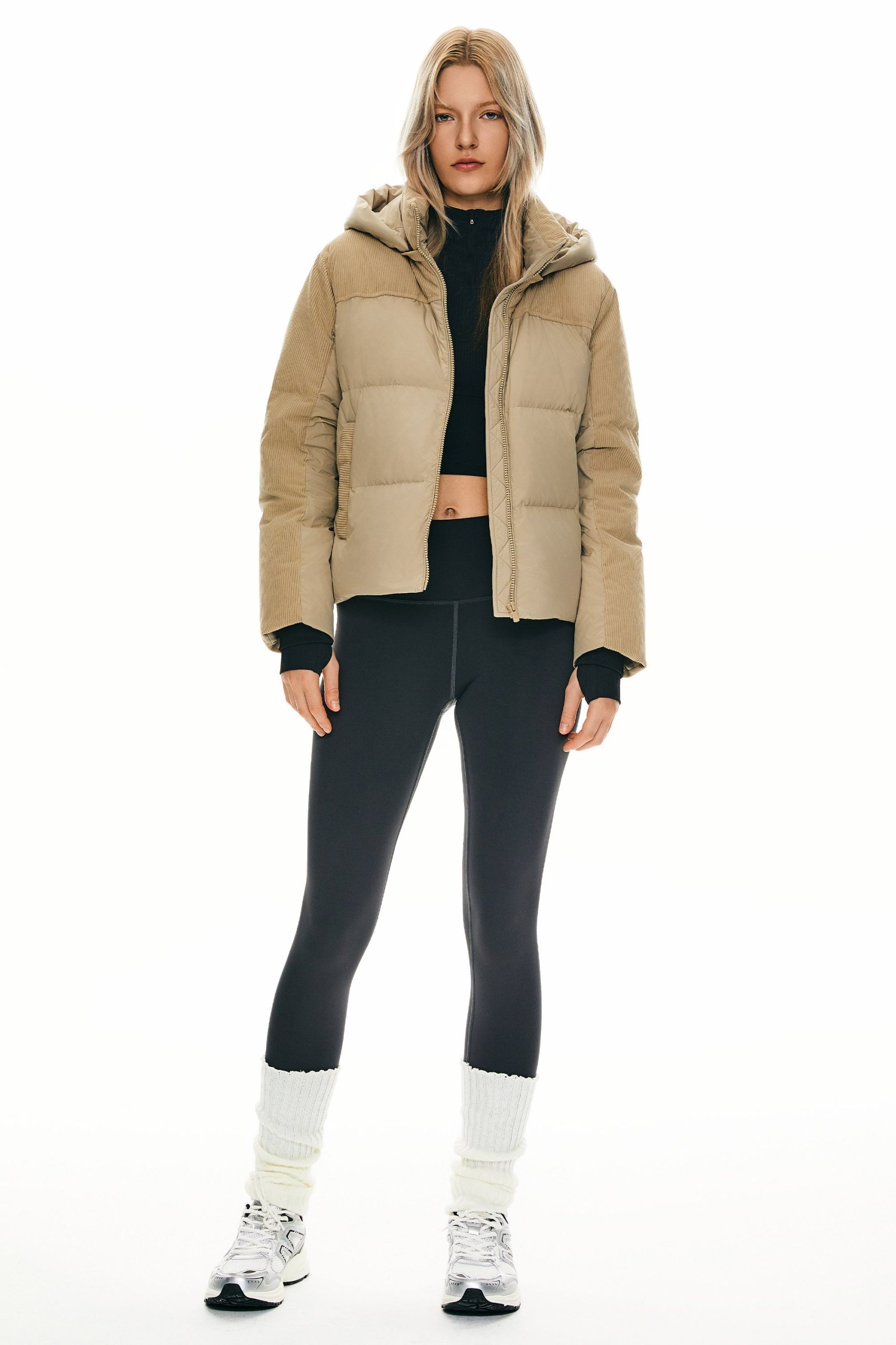 Cropped Down Puffer Jacket Winter Hooded - Image 3