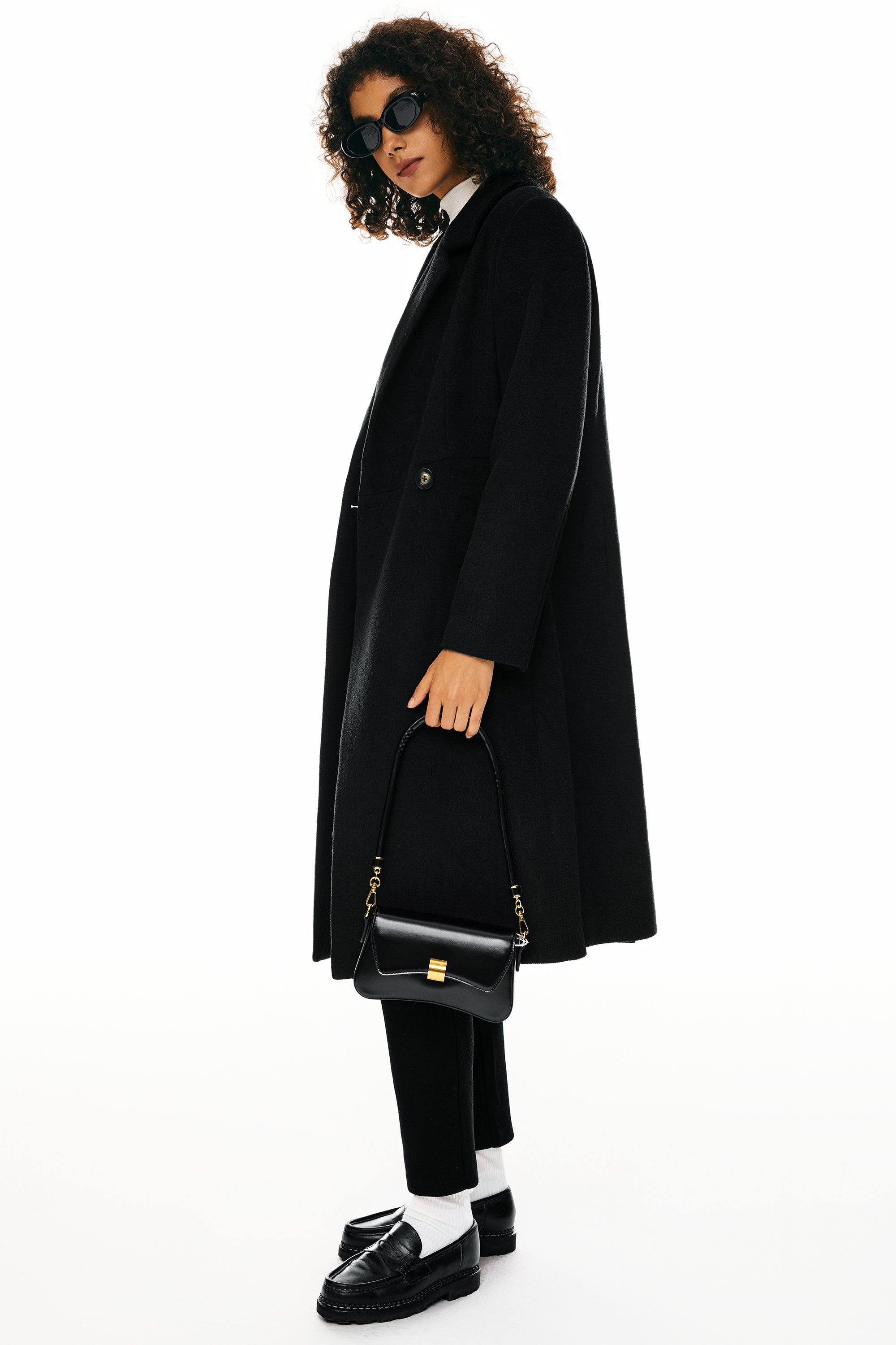 Double Breasted Pea Wool Coat - Image 13