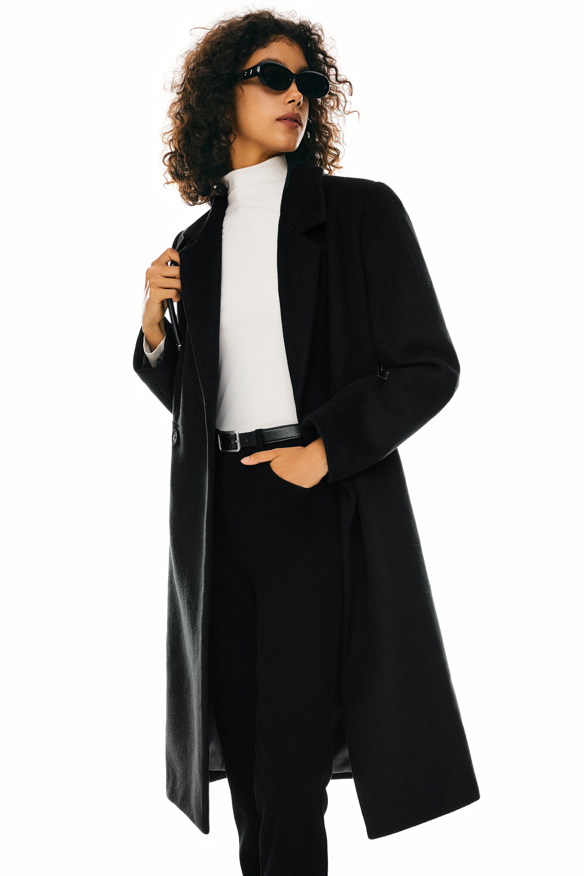 Double Breasted Pea Wool Coat - Image 12