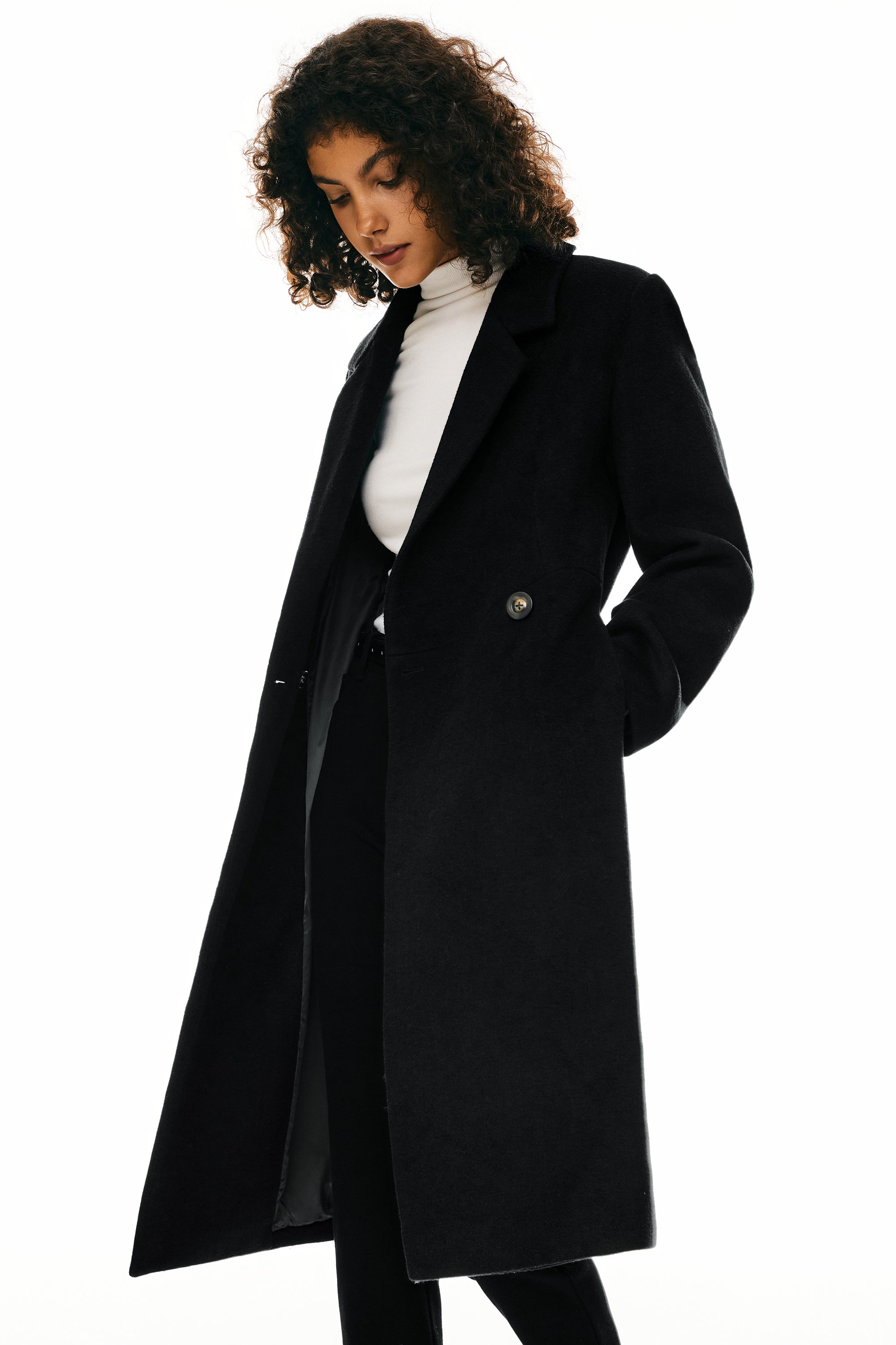 Double Breasted Pea Wool Coat - Image 14