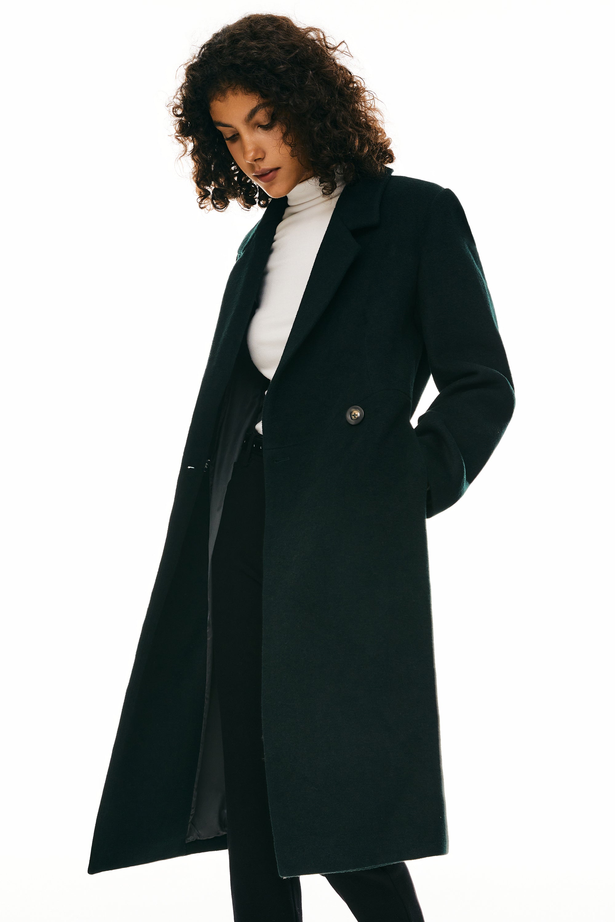Double Breasted Pea Wool Coat - Image 23