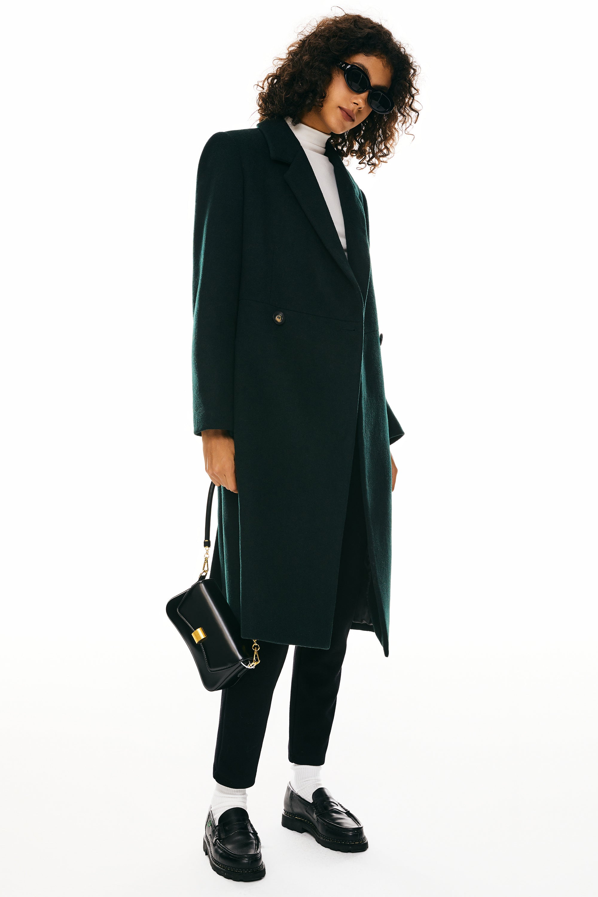 Double Breasted Pea Wool Coat - Image 20