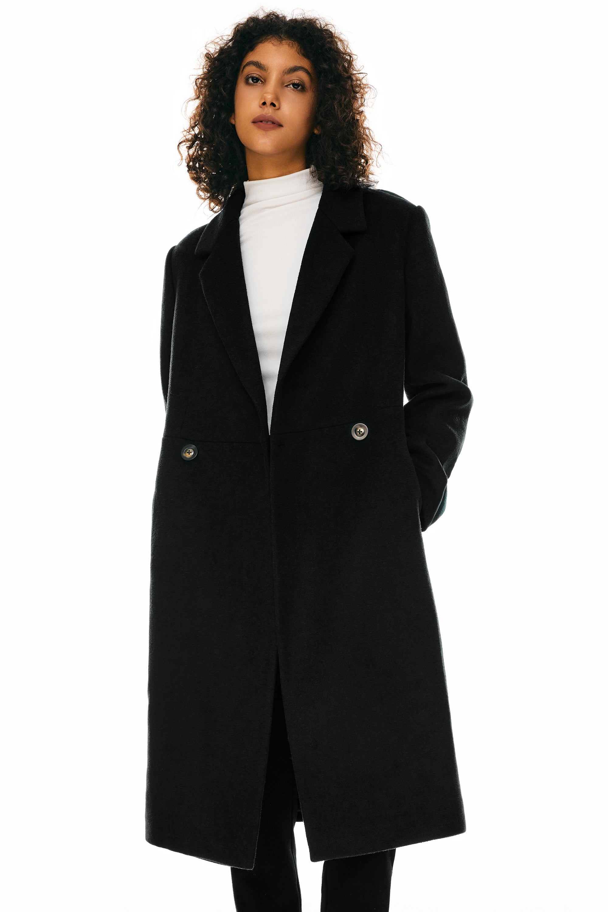 Double Breasted Pea Wool Coat - Image 15