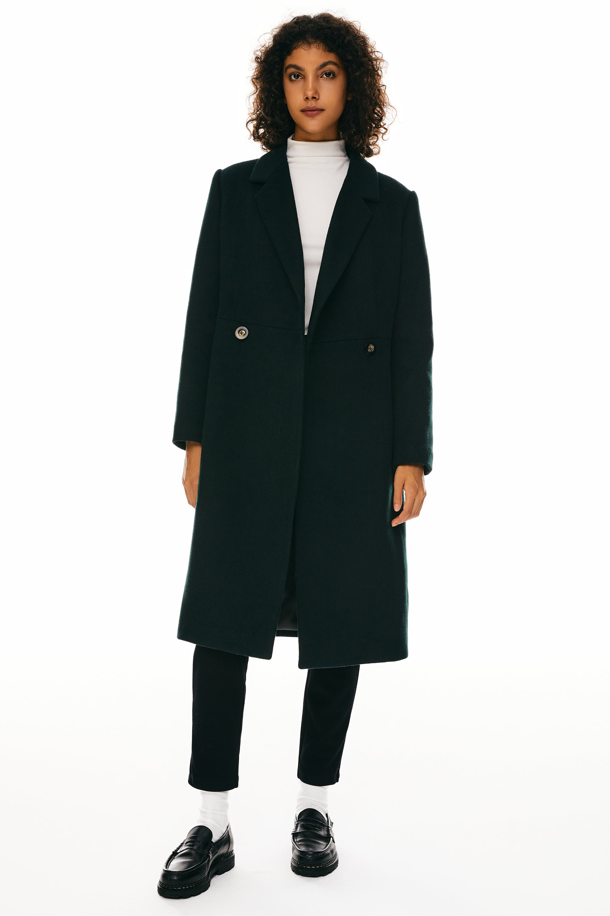 Double Breasted Pea Wool Coat - Image 16