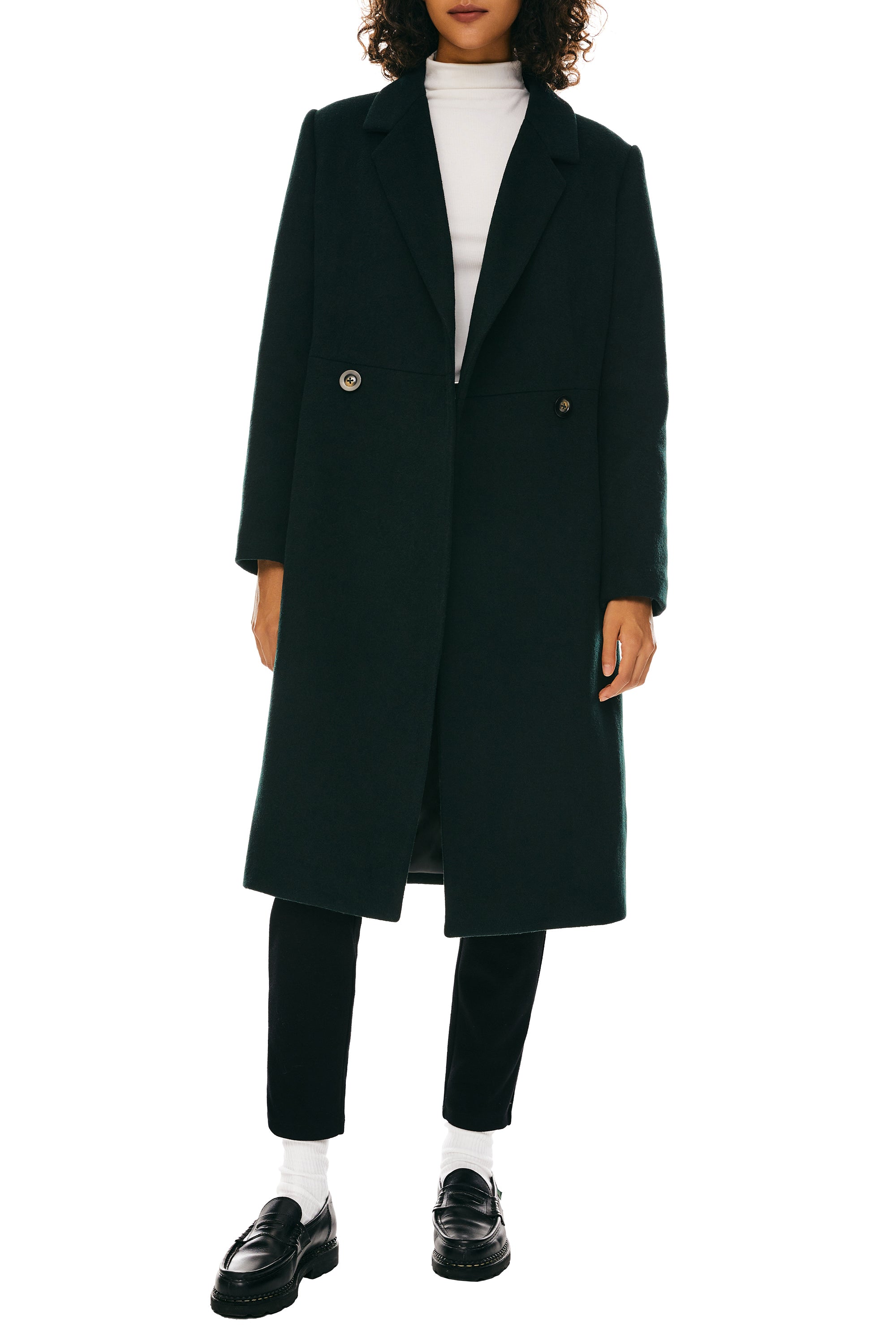 Double Breasted Pea Wool Coat - Image 25
