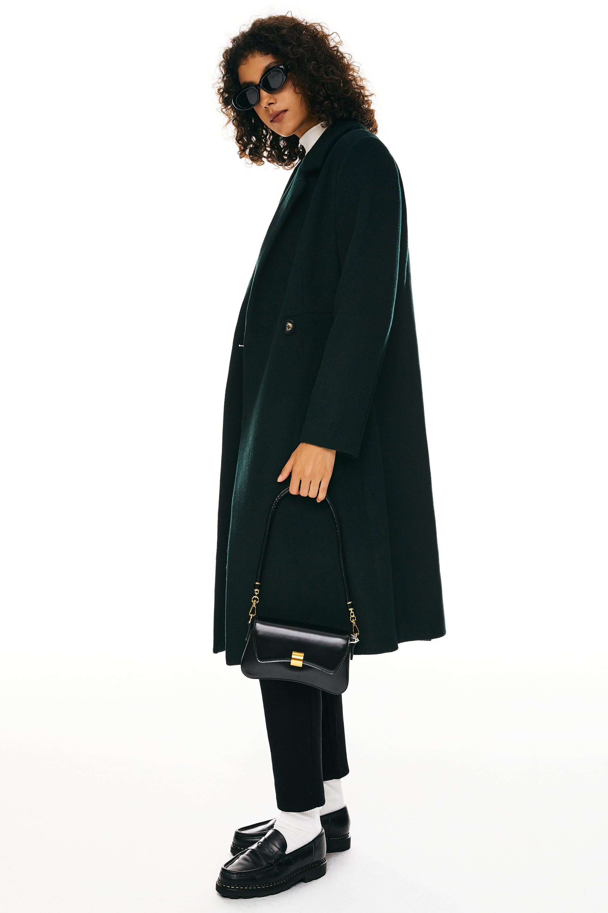 Double Breasted Pea Wool Coat - Image 22