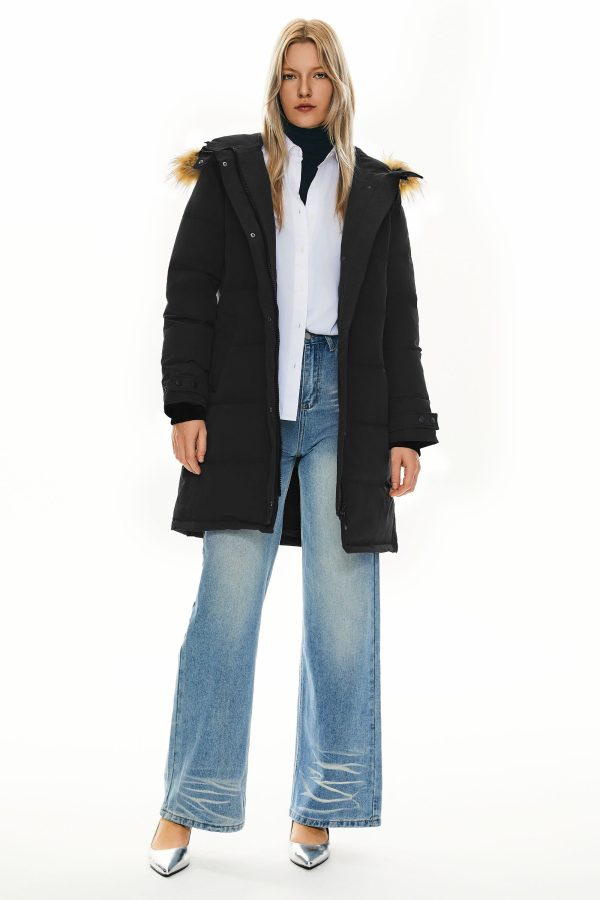 Drawstring Hooded Thickened Puffer Down Coat - Image 42