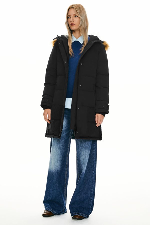 Drawstring Hooded Thickened Puffer Down Coat - Image 44