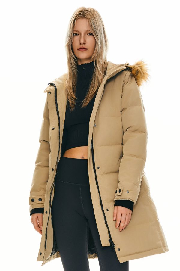 Drawstring Hooded Thickened Puffer Down Coat - Image 5