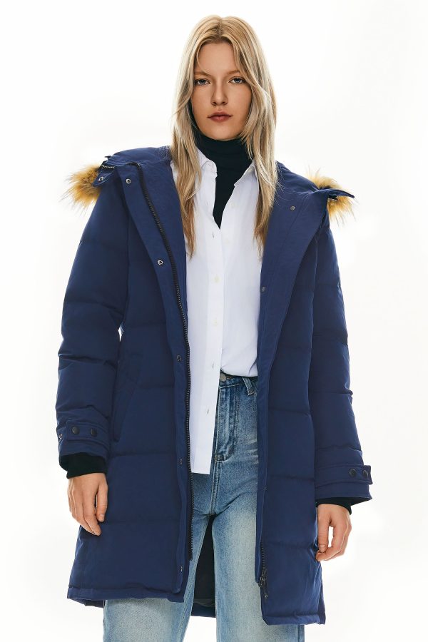 Drawstring Hooded Thickened Puffer Down Coat - Image 26
