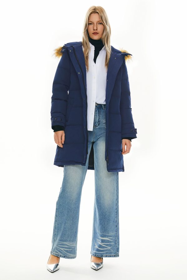 Drawstring Hooded Thickened Puffer Down Coat - Image 30