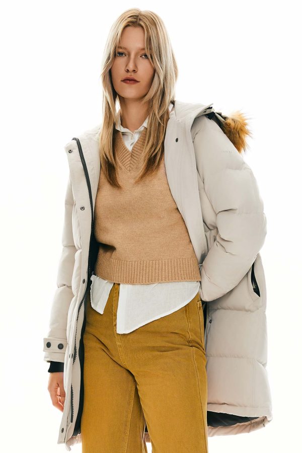 Drawstring Hooded Thickened Puffer Down Coat - Image 37