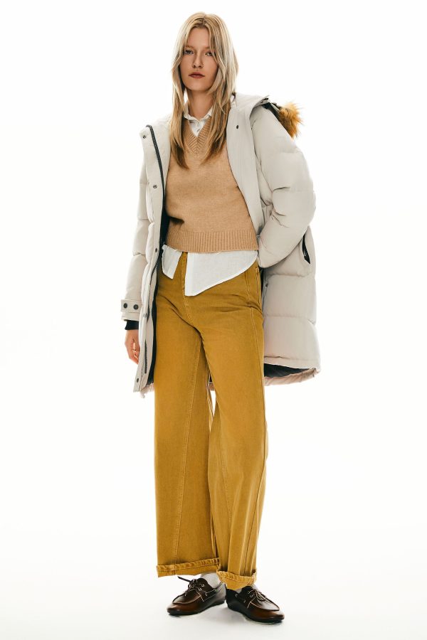 Drawstring Hooded Thickened Puffer Down Coat - Image 38