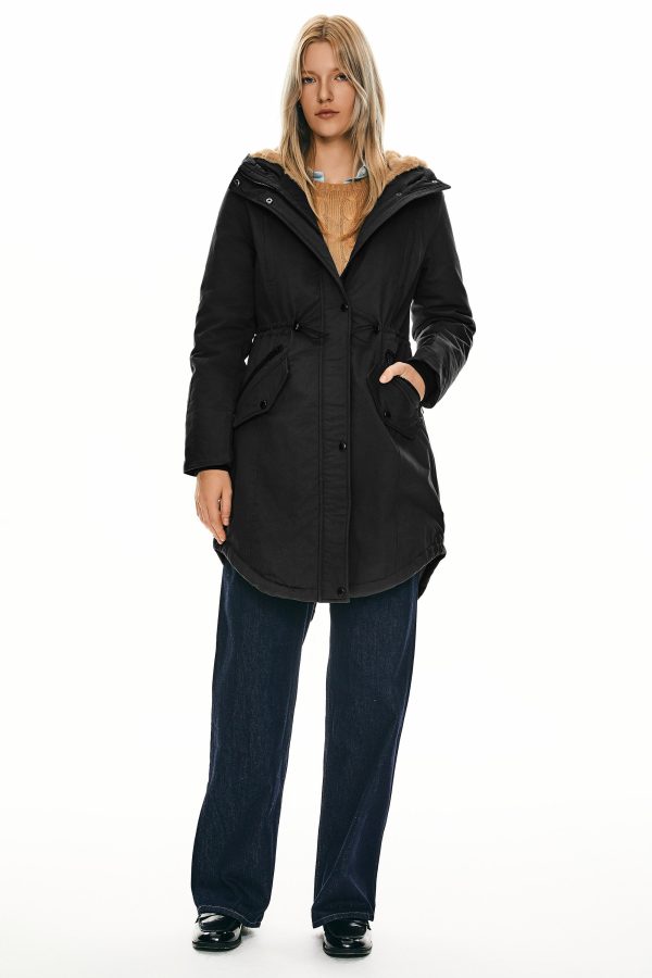 Fleece-Lined Hooded Parka Jacket with Pockets - Image 39