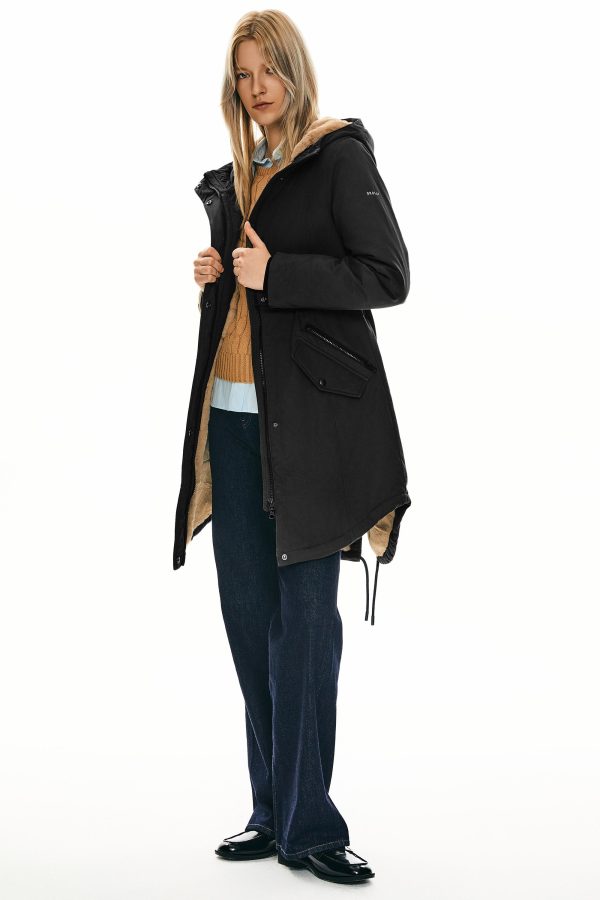 Fleece-Lined Hooded Parka Jacket with Pockets - Image 42