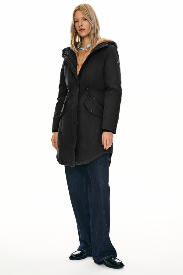 Fleece-Lined Hooded Parka Jacket with Pockets - Image 44