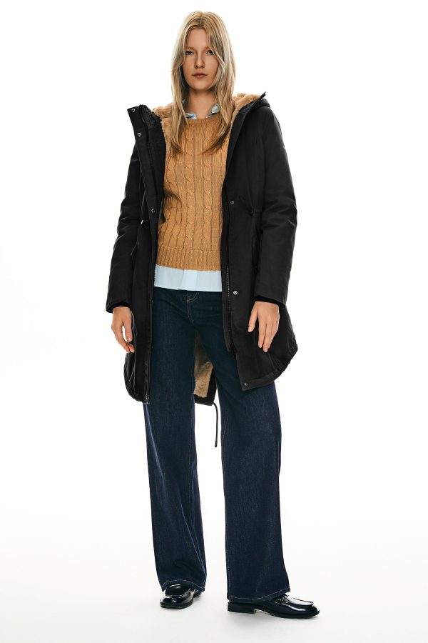 Fleece-Lined Hooded Parka Jacket with Pockets - Image 43