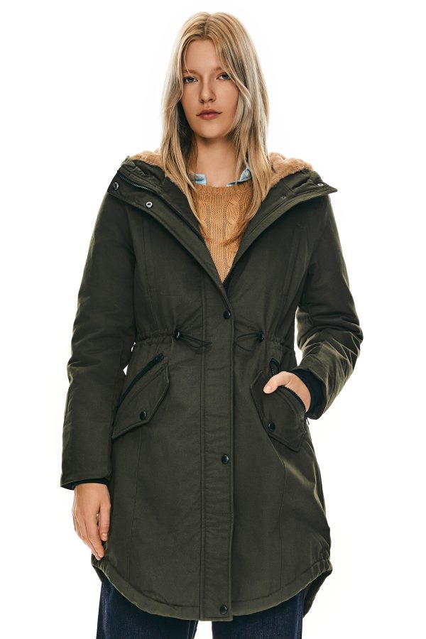 Fleece-Lined Hooded Parka Jacket with Pockets - Image 13