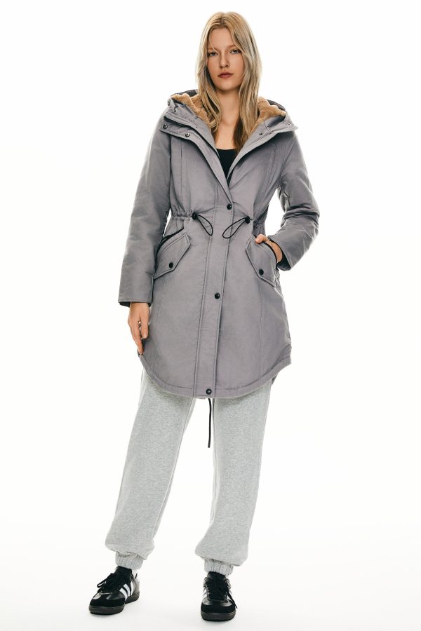 Fleece-Lined Hooded Parka Jacket with Pockets - Image 52