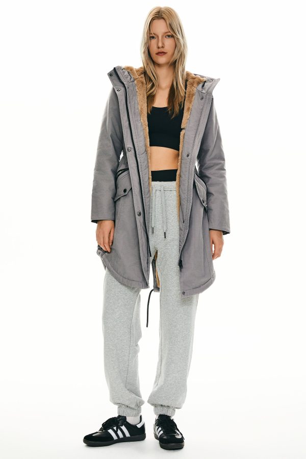 Fleece-Lined Hooded Parka Jacket with Pockets - Image 53