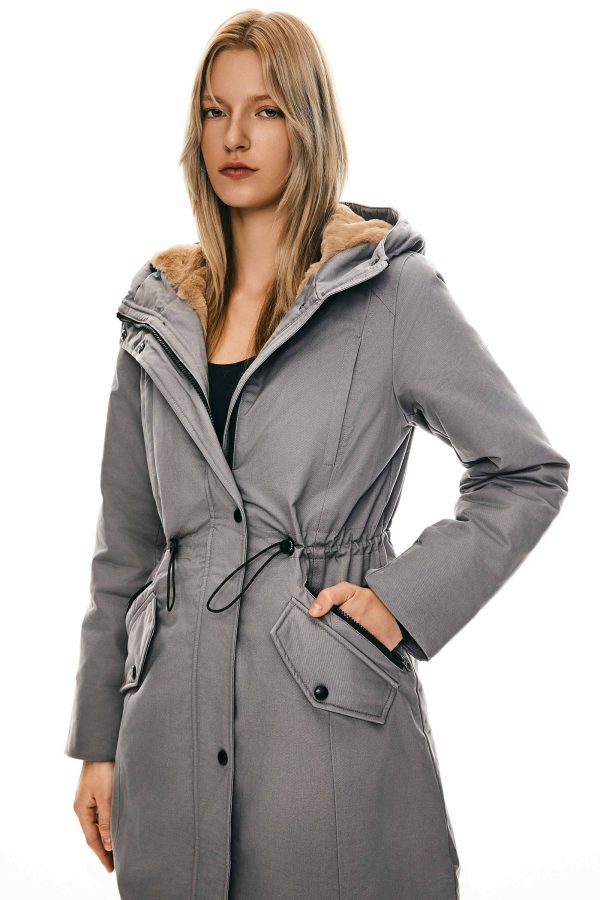 Fleece-Lined Hooded Parka Jacket with Pockets - Image 56