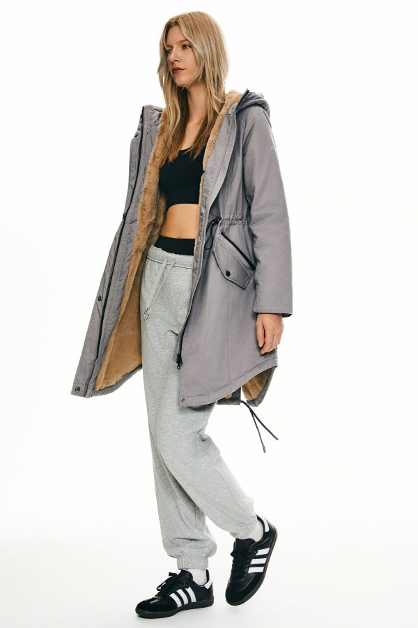 Fleece-Lined Hooded Parka Jacket with Pockets - Image 57