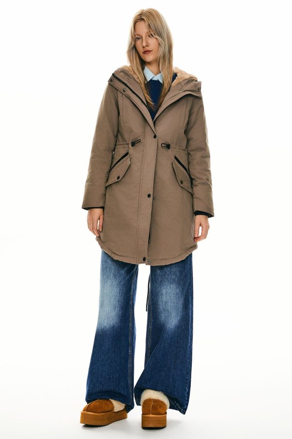 Fleece-Lined Hooded Parka Jacket with Pockets - Image 4