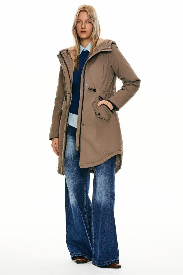 Fleece-Lined Hooded Parka Jacket with Pockets - Image 6