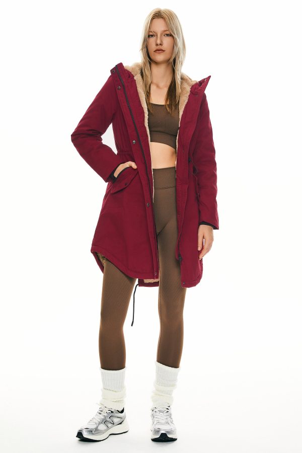 Fleece-Lined Hooded Parka Jacket with Pockets - Image 32