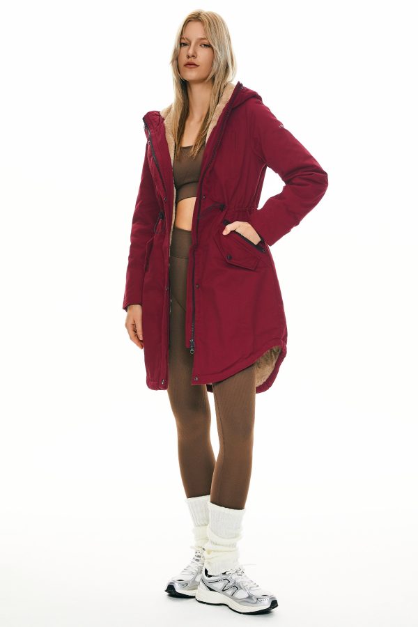 Fleece-Lined Hooded Parka Jacket with Pockets - Image 35