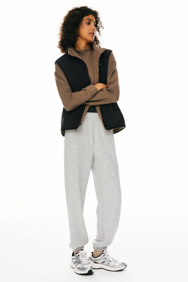 Oversized Fleece Reversible Vest Sherpa with Pockets - Image 20