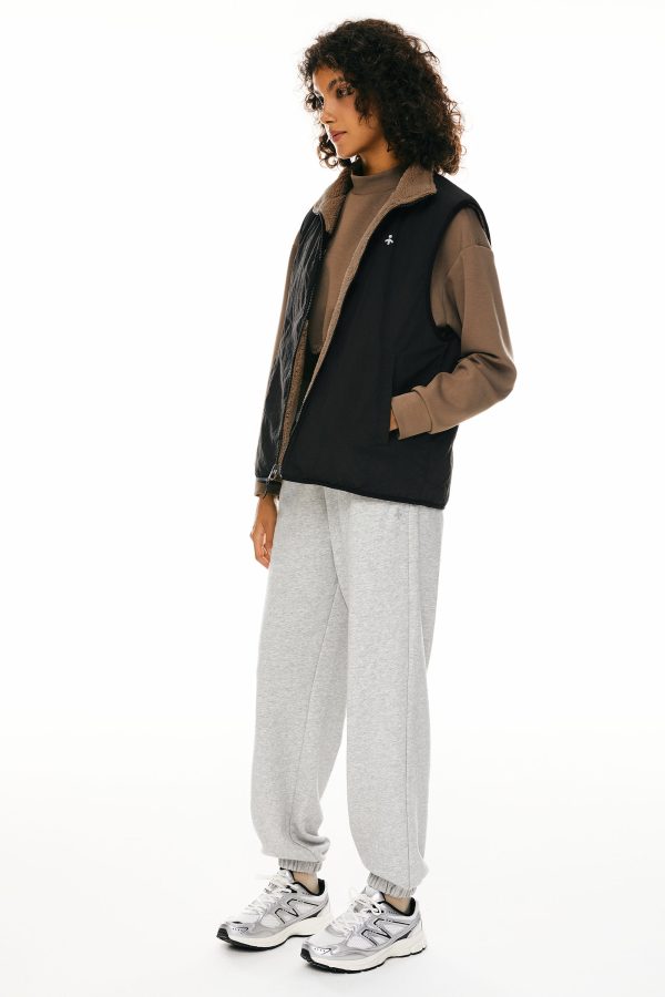 Oversized Fleece Reversible Vest Sherpa with Pockets - Image 21