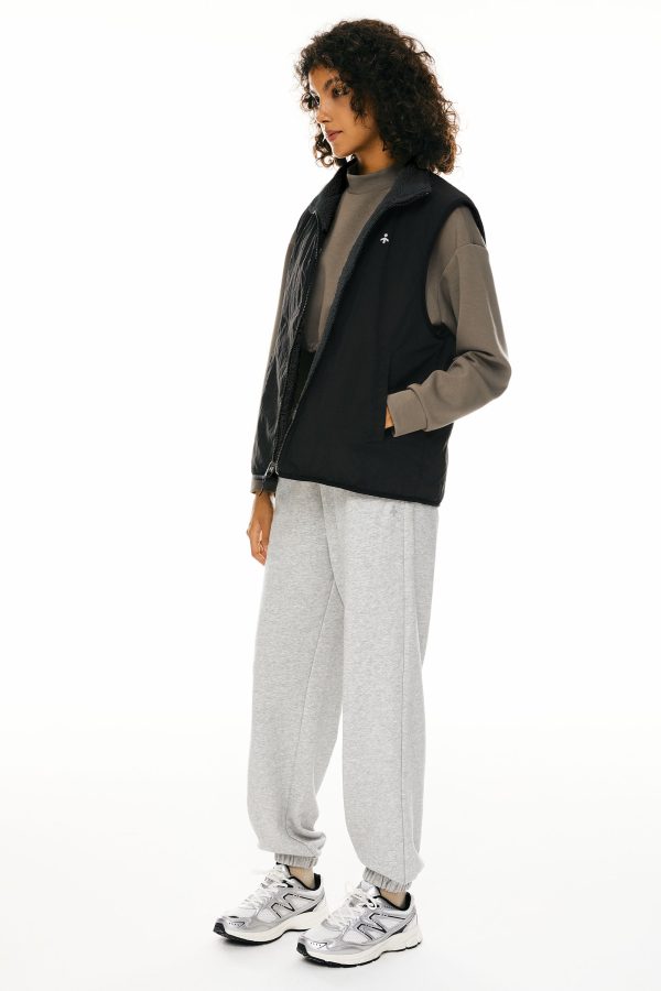 Oversized Fleece Reversible Vest Sherpa with Pockets - Image 6