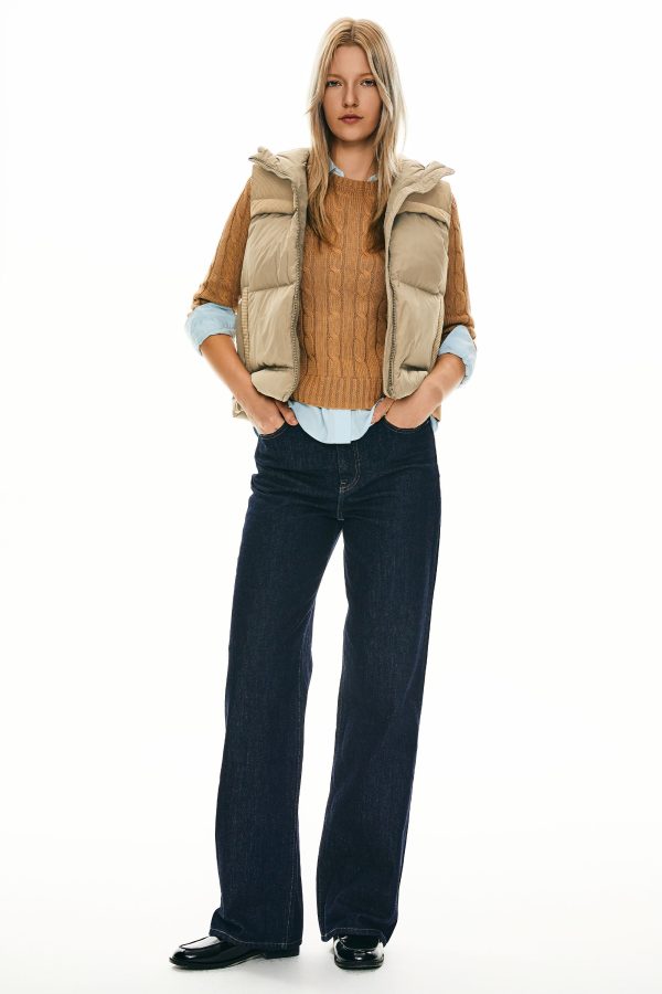 Hooded Puffer Down Vest Cropped Zip Up Lightweight - Image 3
