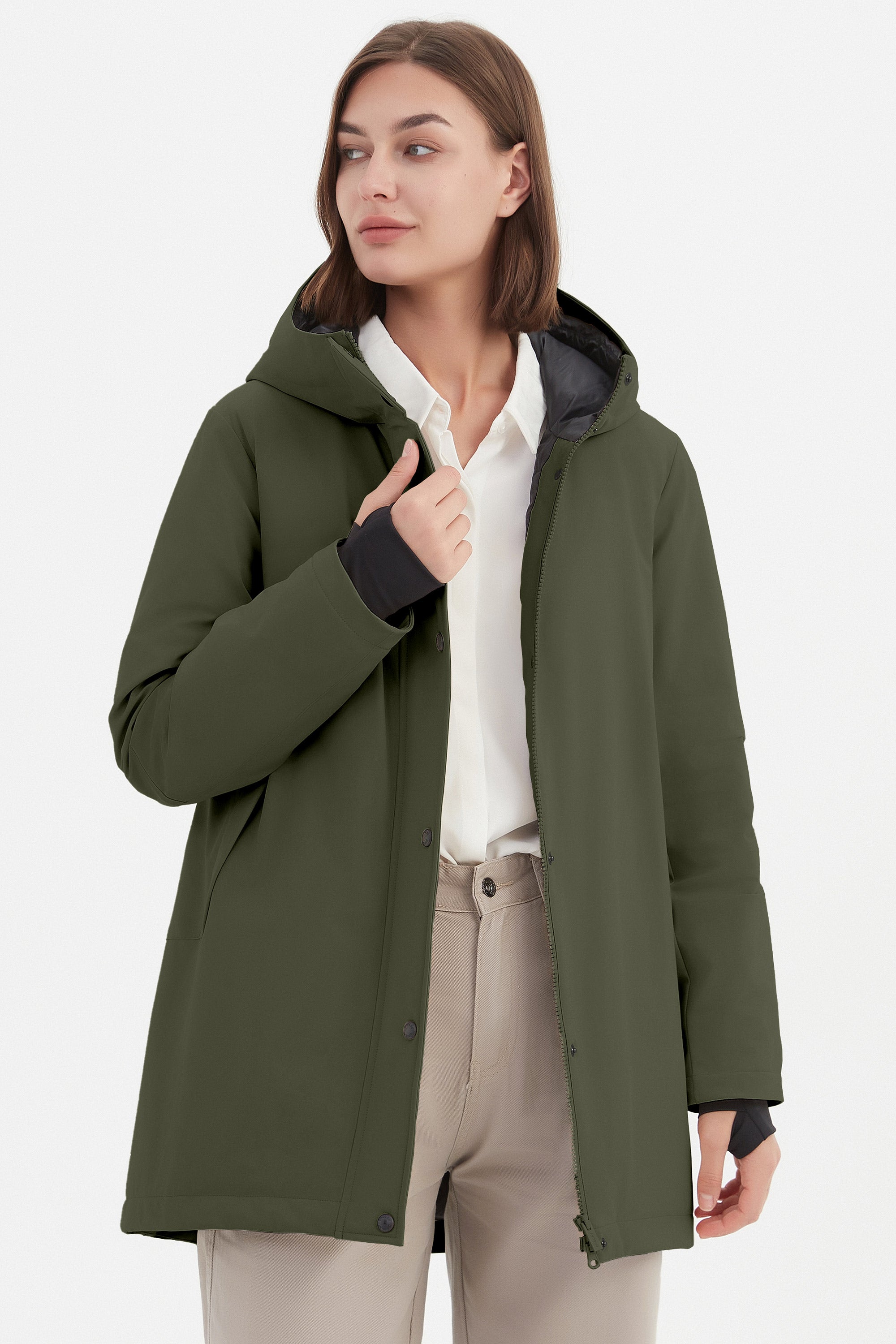 Hooded Winter Long Down Parka Jacket - Image 2