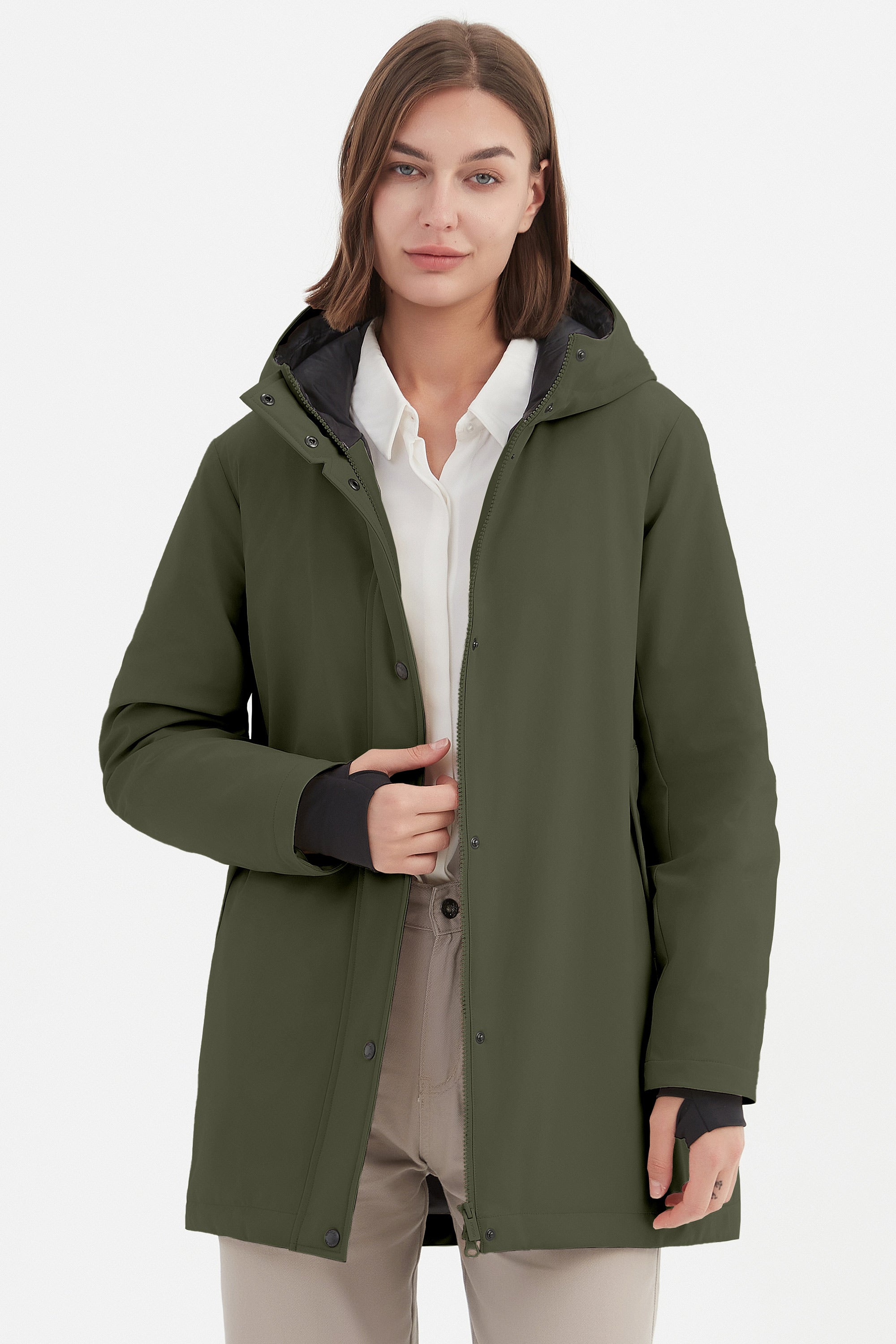 Hooded Winter Long Down Parka Jacket - Image 5