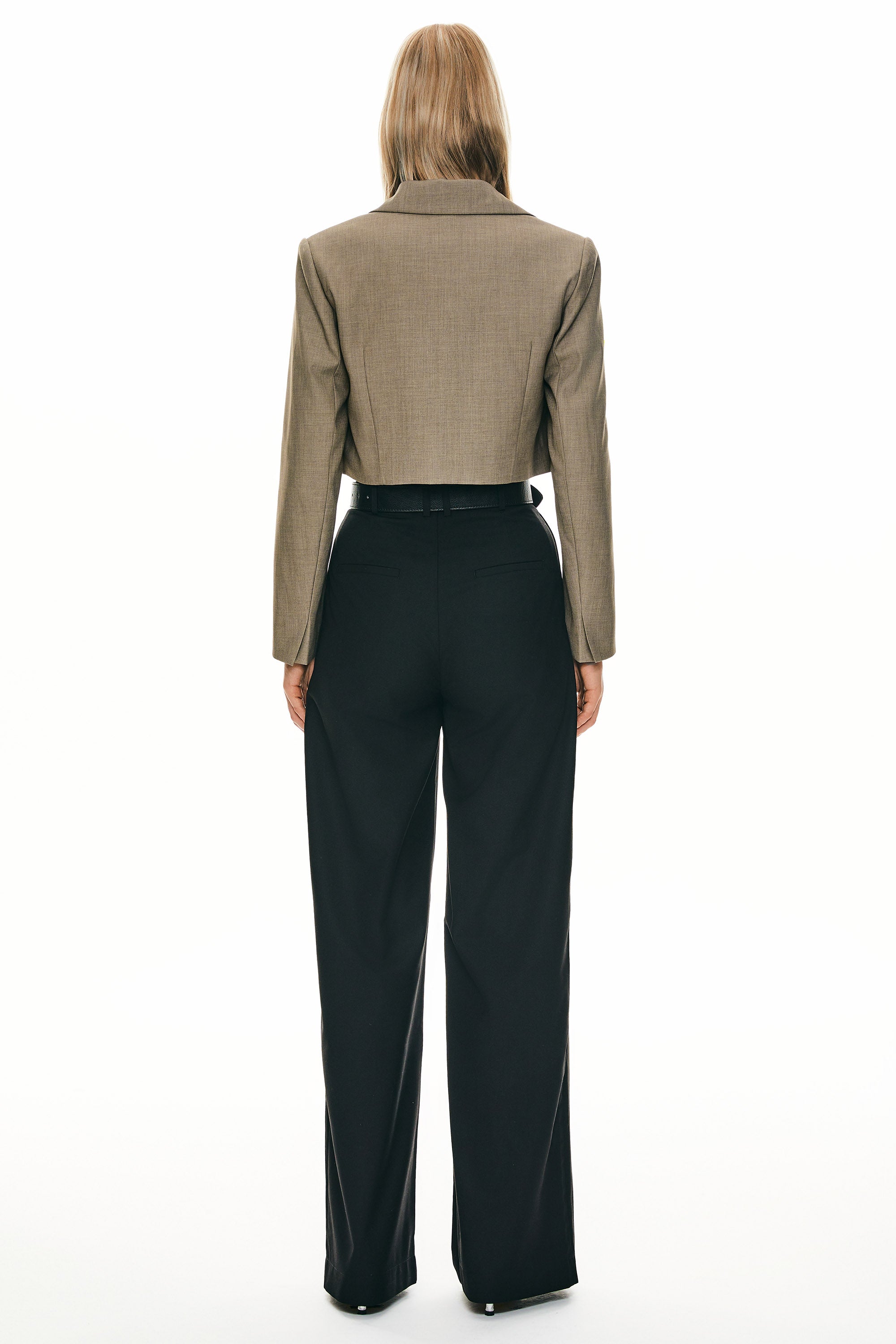 Long Sleeve Cropped Blazer Casual Business - Image 5