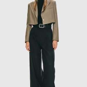 Long Sleeve Cropped Blazer Casual Business